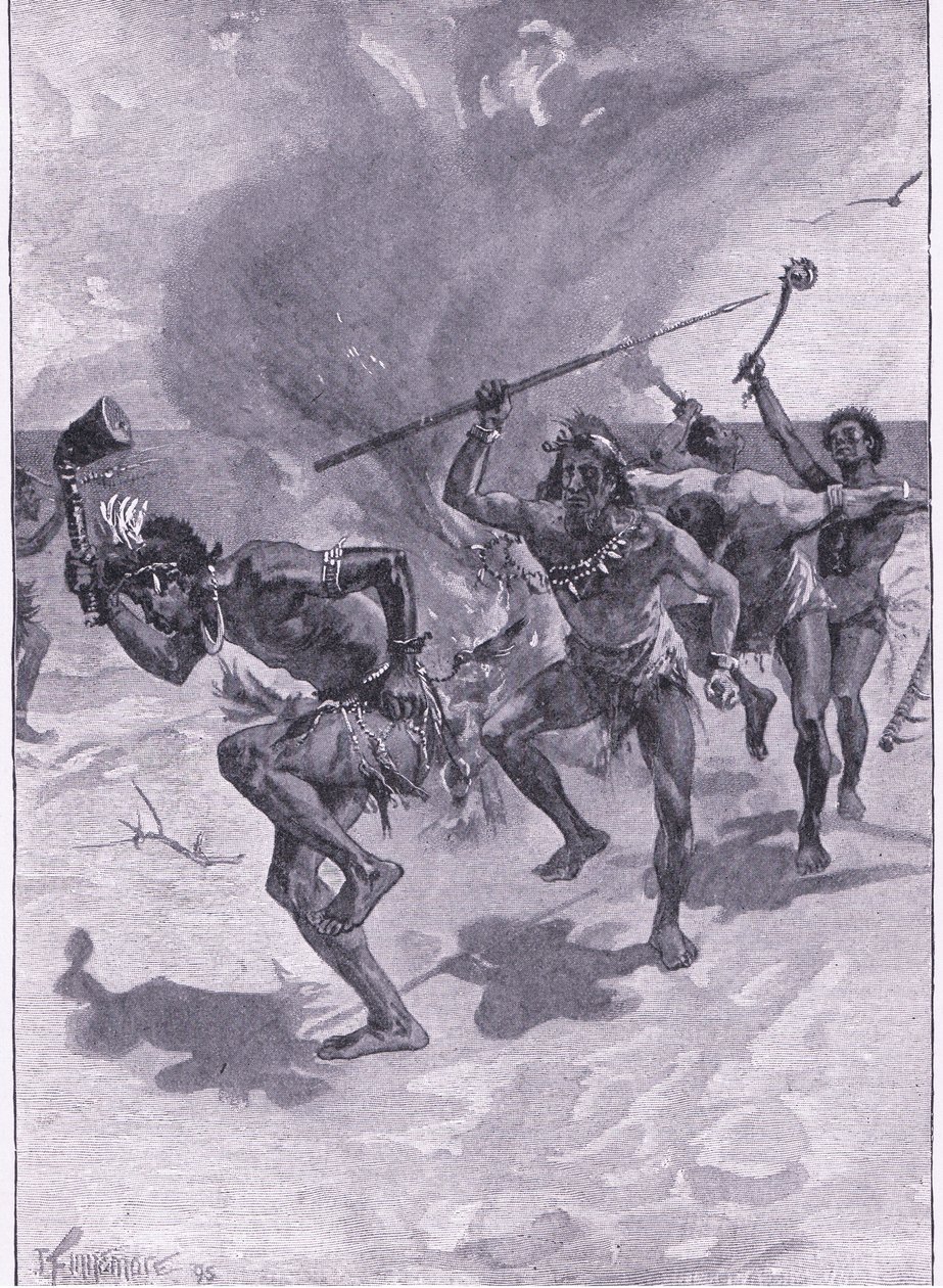 Stavano tutti ballando intorno a un fuoco (litografia) da Joseph Finnemore