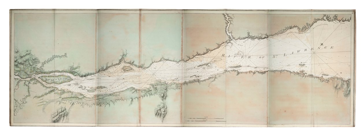 Carta del fiume San Lorenzo, costa atlantica del Nord America da Joseph Frederick Wallet DesBarres