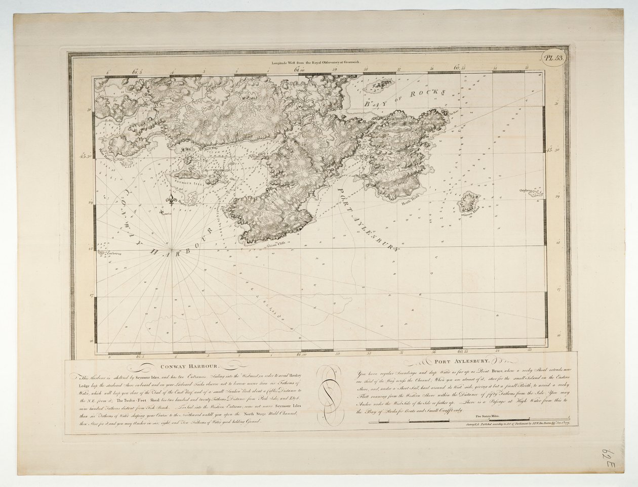 Porto di Conway e Port Aylesbury, costa atlantica nordamericana da Joseph Frederick Wallet DesBarres