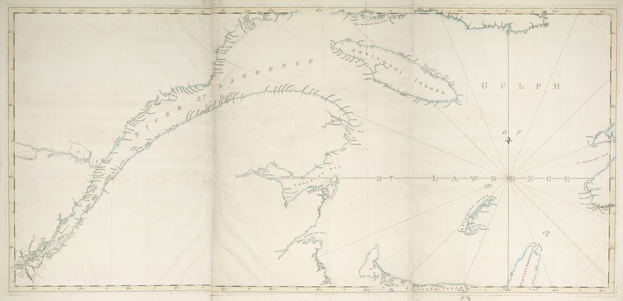 Mappa del Golfo e del Fiume di San Lorenzo, c.1778 da Joseph Frederick Wallet DesBarres