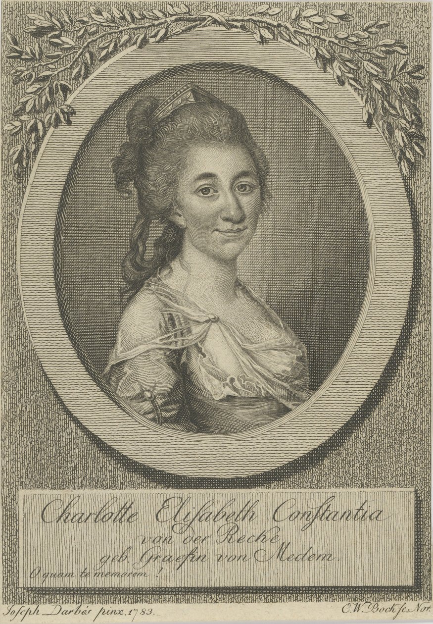Ritratto di Elisa von der Recke 1754-1833, 1783 da Joseph Friedrich August Darbes