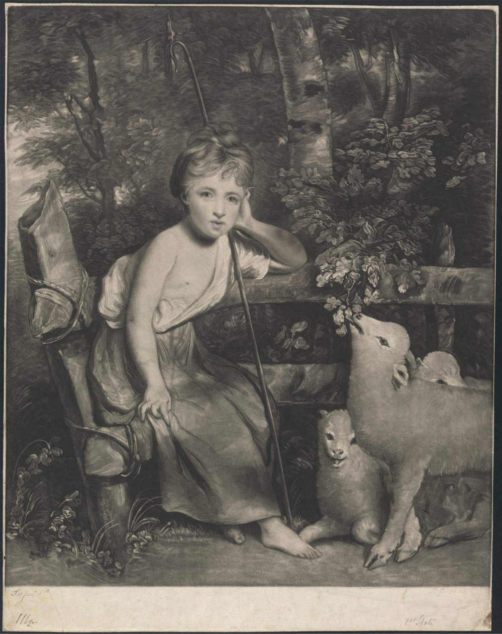 Miss Mary Palmer come "La Giovane Pastorella" da Joseph Grozer
