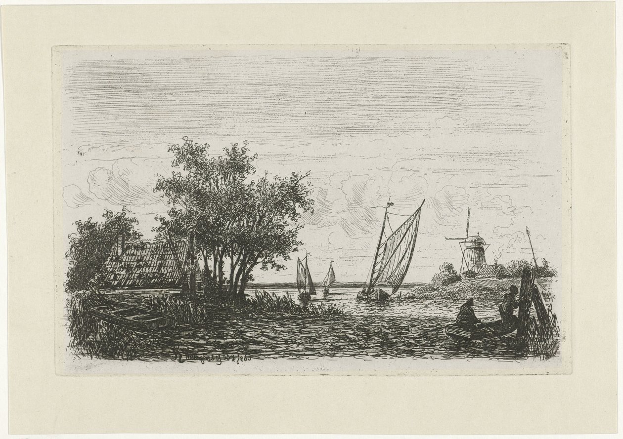 Barche su un lago da Joseph Hartogensis