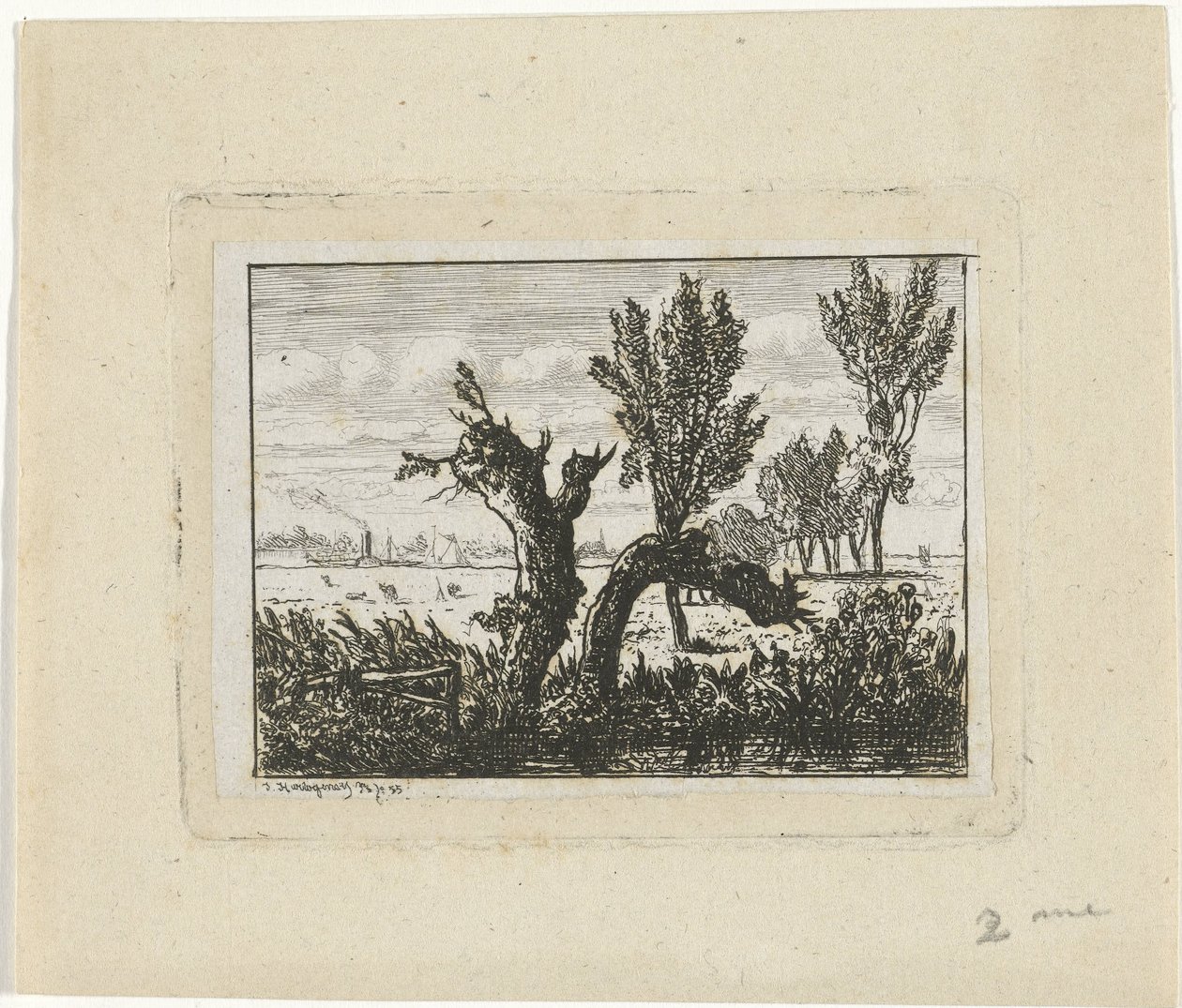 Paesaggio con salici (Paesaggio a Oosterbeek) da Joseph Hartogensis