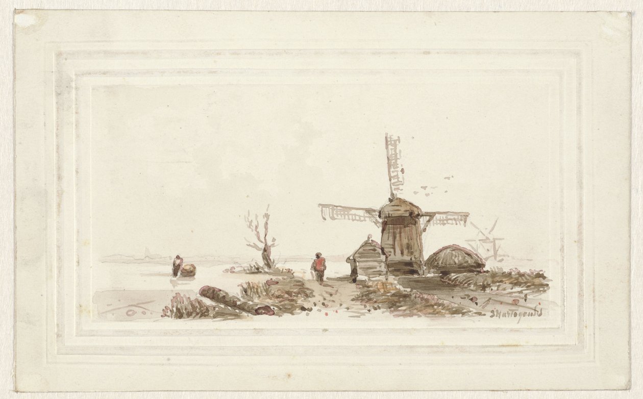 Paesaggio con mulino da Joseph Hartogensis