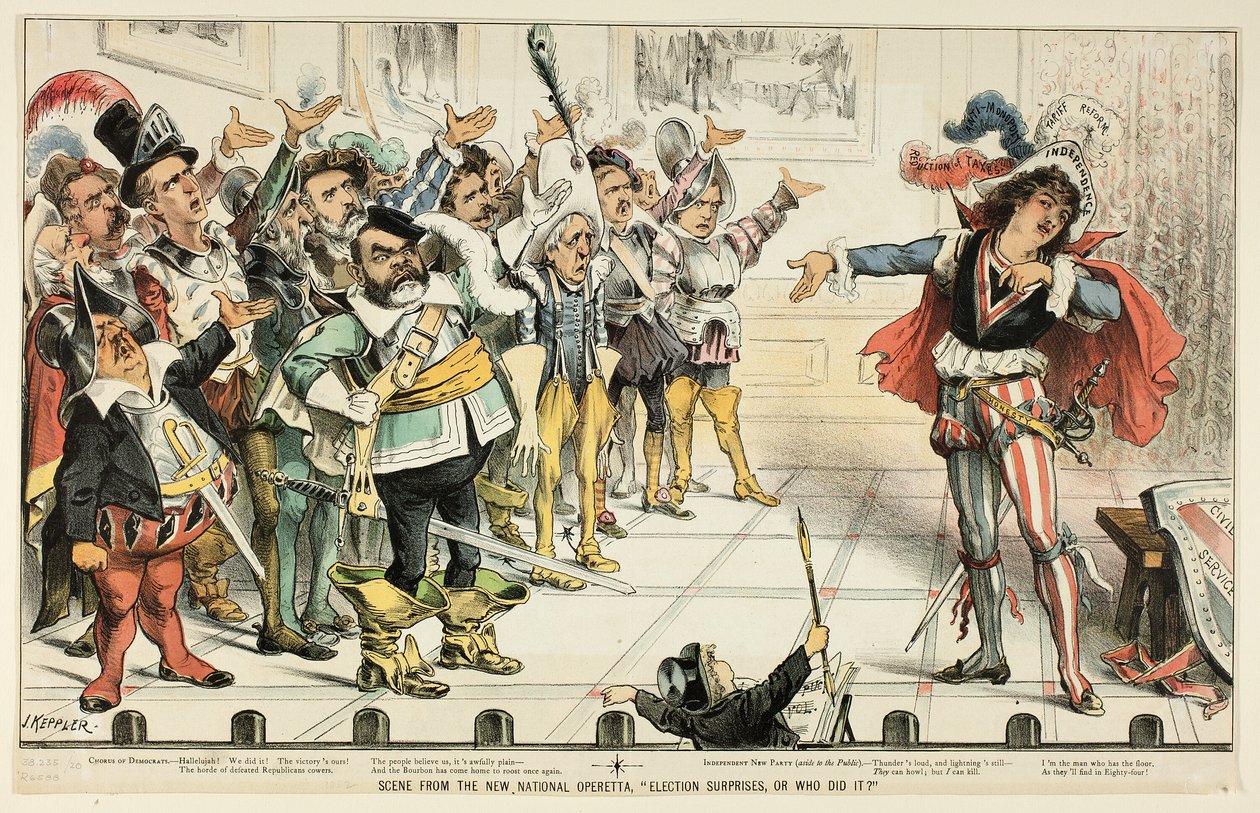 Scena della Nuova Operetta Nazionale, da Puck da Joseph Keppler
