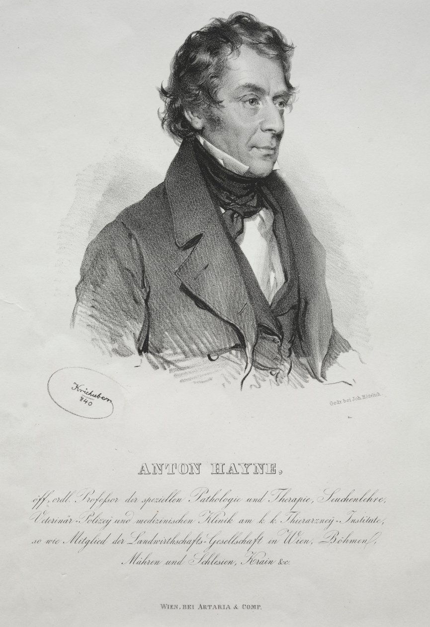 Ritratto del Dr. Anton Hayne, 1840 da Joseph Kriehuber
