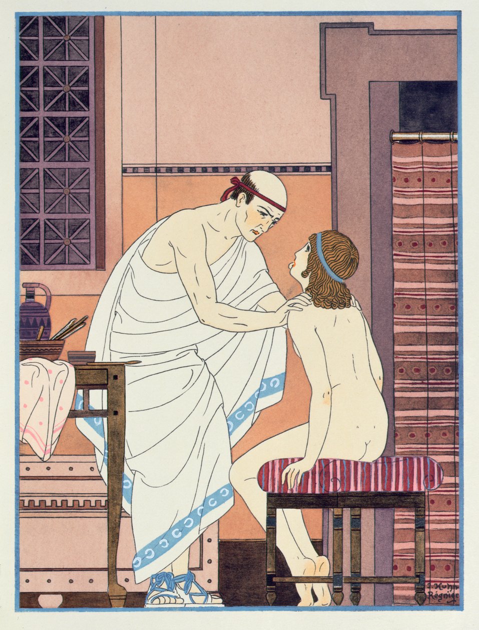 Esame della gola, illustrazione da 