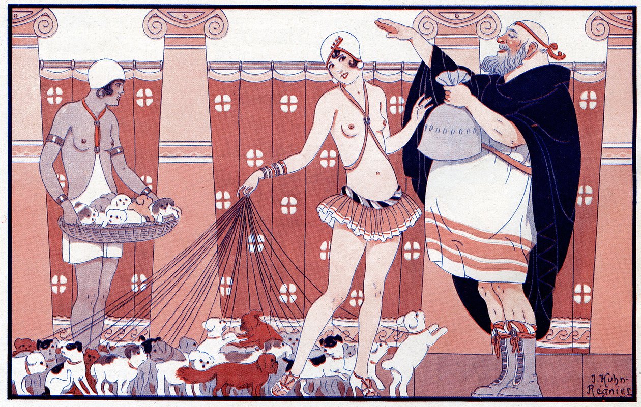 Tre premi femminili - Premio della nonnina di una grande famiglia - illustrazione da la Vie Parisienne, 1919 da Joseph Kuhn Regnier