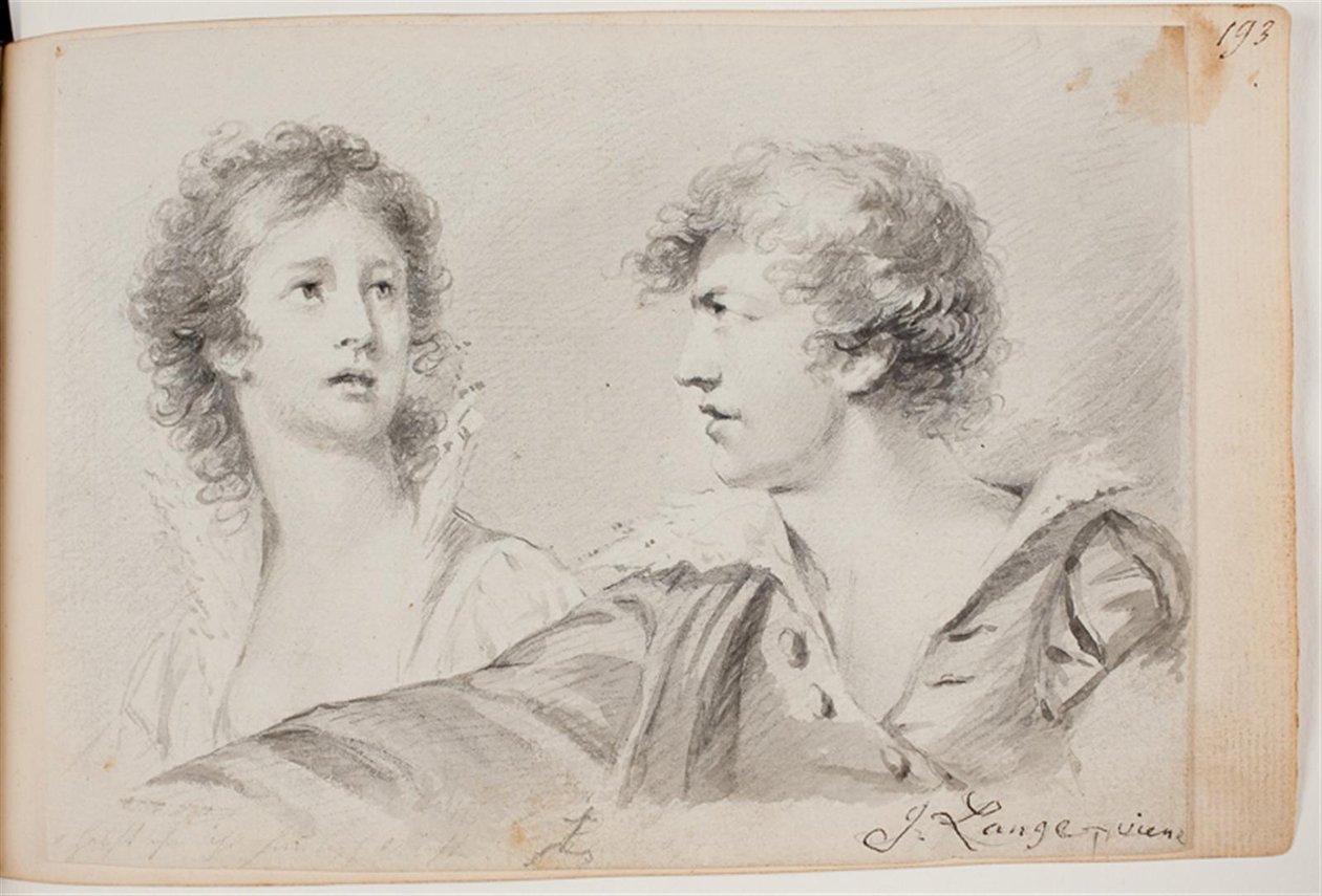 Ritratto di una donna e un uomo (Ofelia e autoritratto come Amleto?) da Joseph Lange