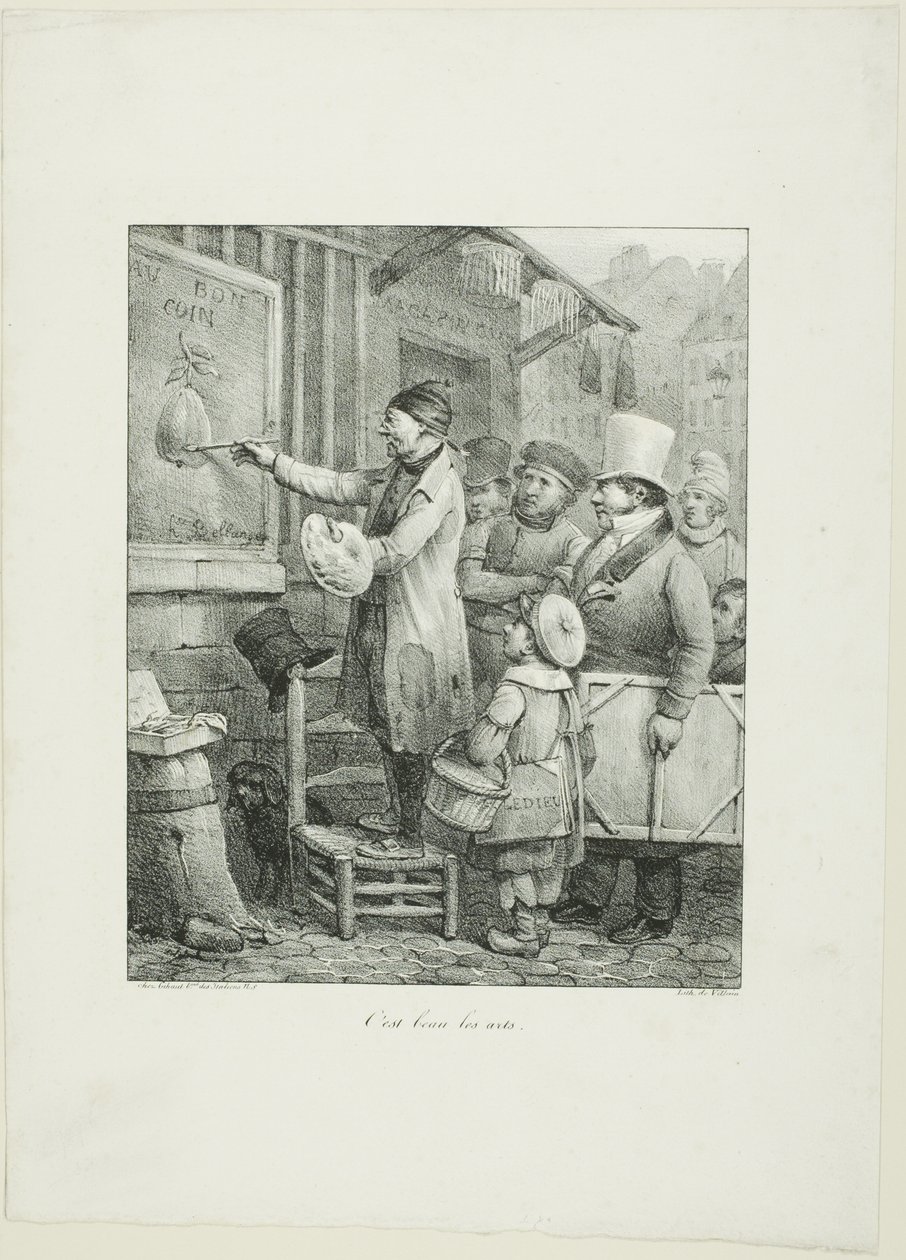 Che belle sono le arti, da Croquis Lithographiques...1823 da Joseph Louis Hippolyte Bellange