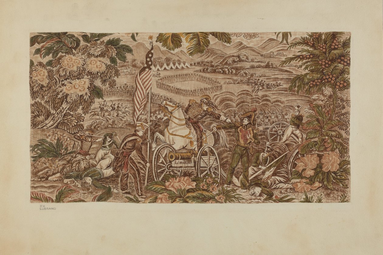Tessuto Stampato Storico, c. 1939 da Joseph Lubrano