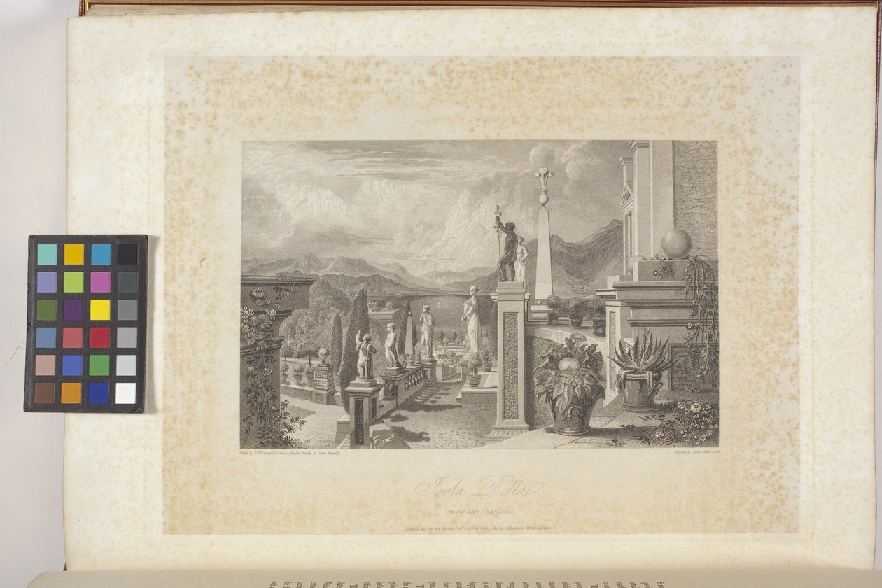 Isola Bella sul Lago Maggiore (incisione su carta india, chine collé) da Joseph Mallord William (after) Turner