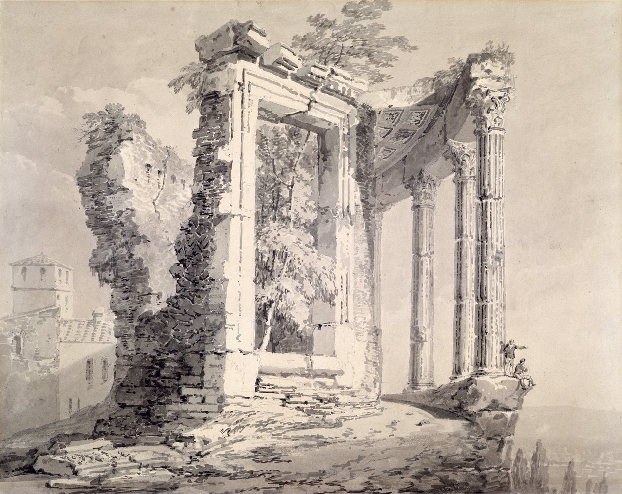Tempio della Sibilla, Tivoli da Joseph Mallord William (attr.to) Turner