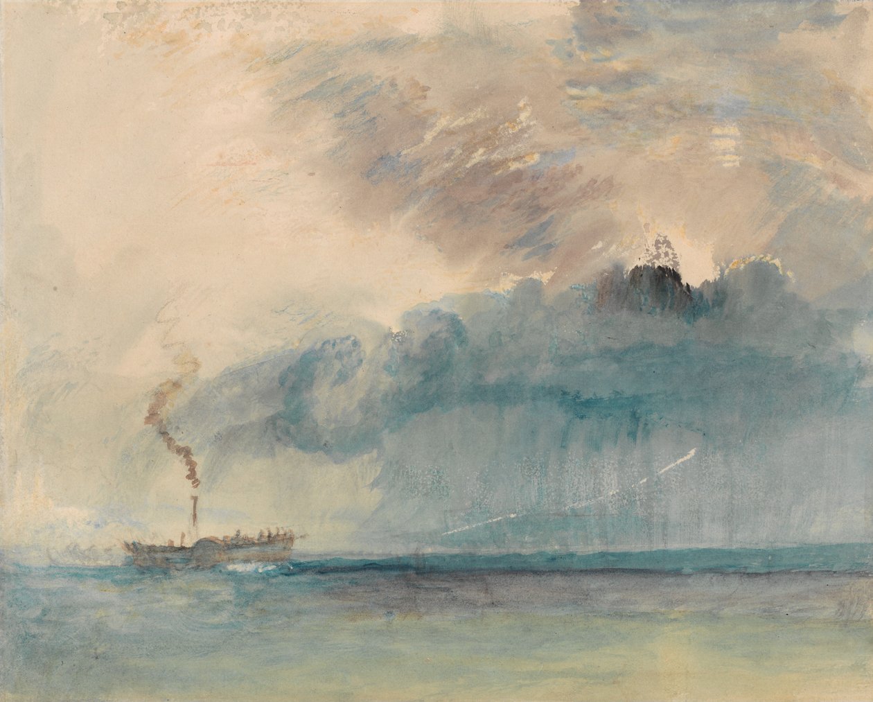 Un battello a ruote in una tempesta sul Lago dei Quattro Cantoni da Joseph Mallord William Turner