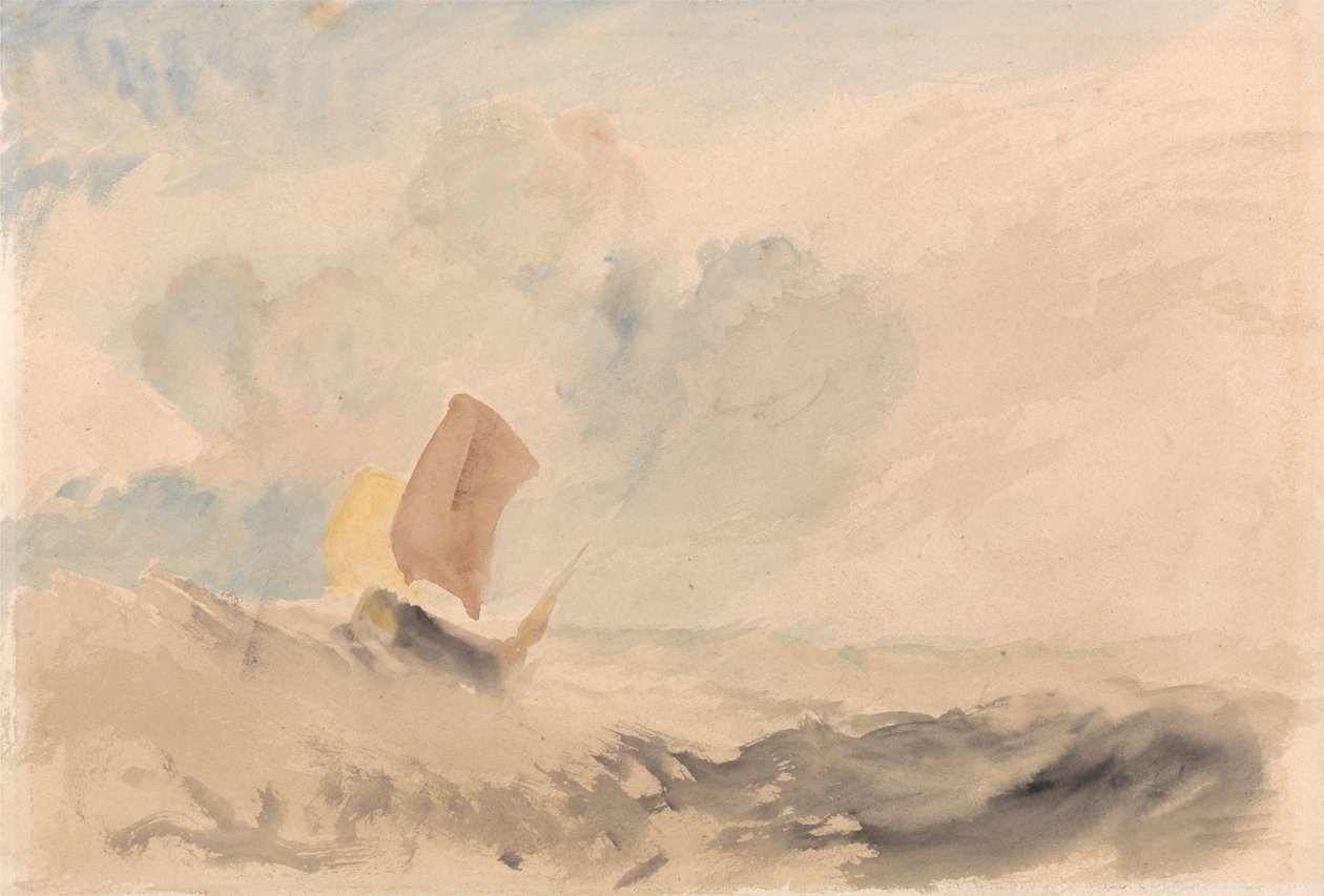 Un quadro marino - Un mare agitato con una barca da pesca da Joseph Mallord William Turner