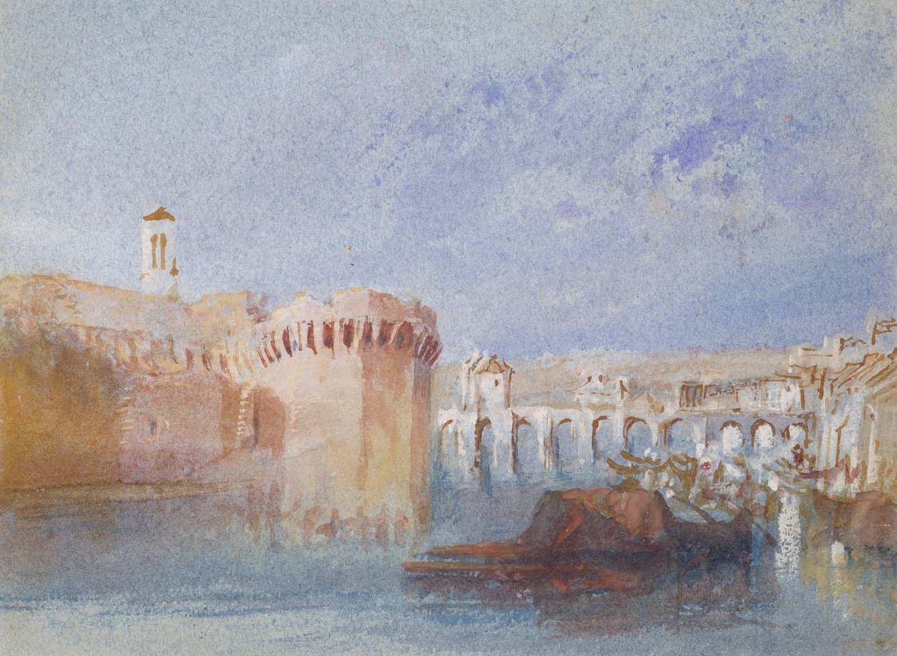 Angers: Le mura della Doutre con la torre della chiesa della Trinità da Joseph Mallord William Turner