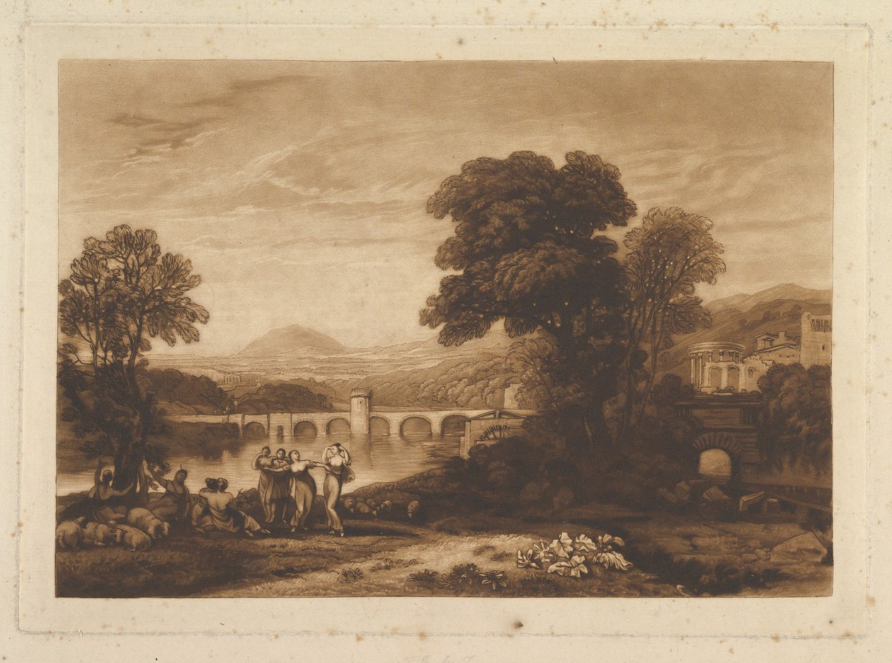 Apuleia in cerca di Apuleio, tavola inedita, Liber Studiorum, 1813-23 da Joseph Mallord William Turner