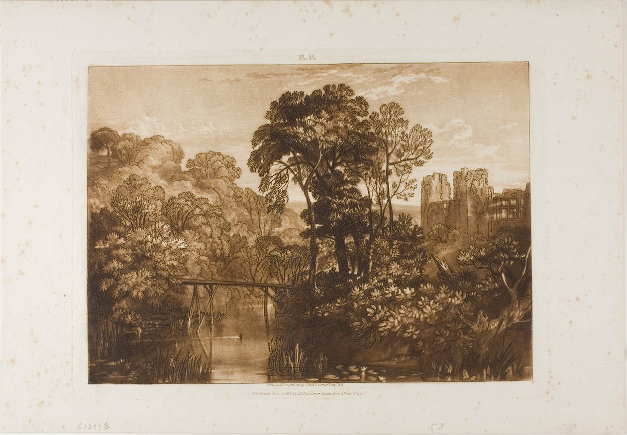 Castello di Berry Pomeroy, tavola 58 da Liber Studiorum da Joseph Mallord William Turner