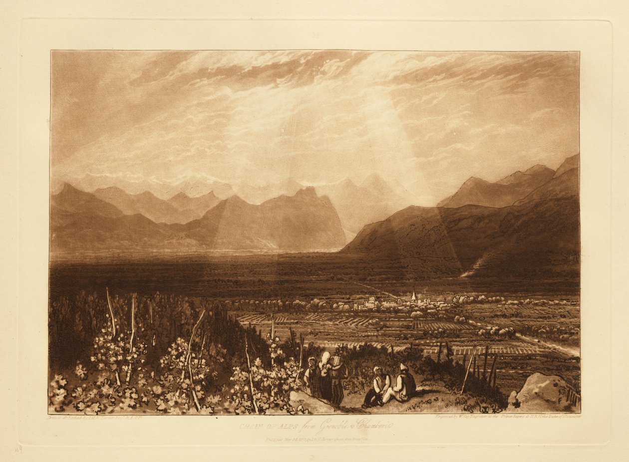 Catena delle Alpi da Grenoble a Chambéry da Joseph Mallord William Turner