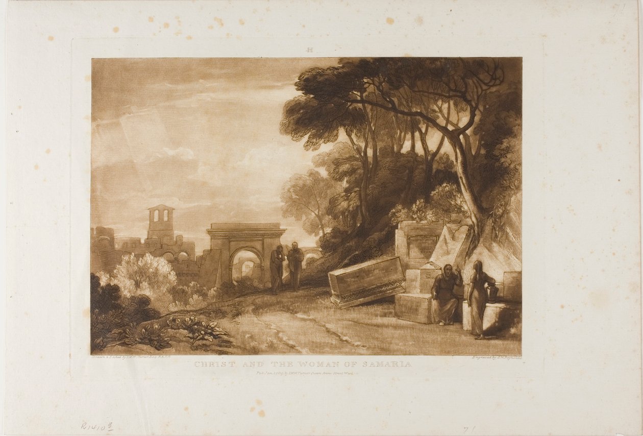 Cristo e la donna di Samaria, tavola 71 da Liber Studiorum da Joseph Mallord William Turner