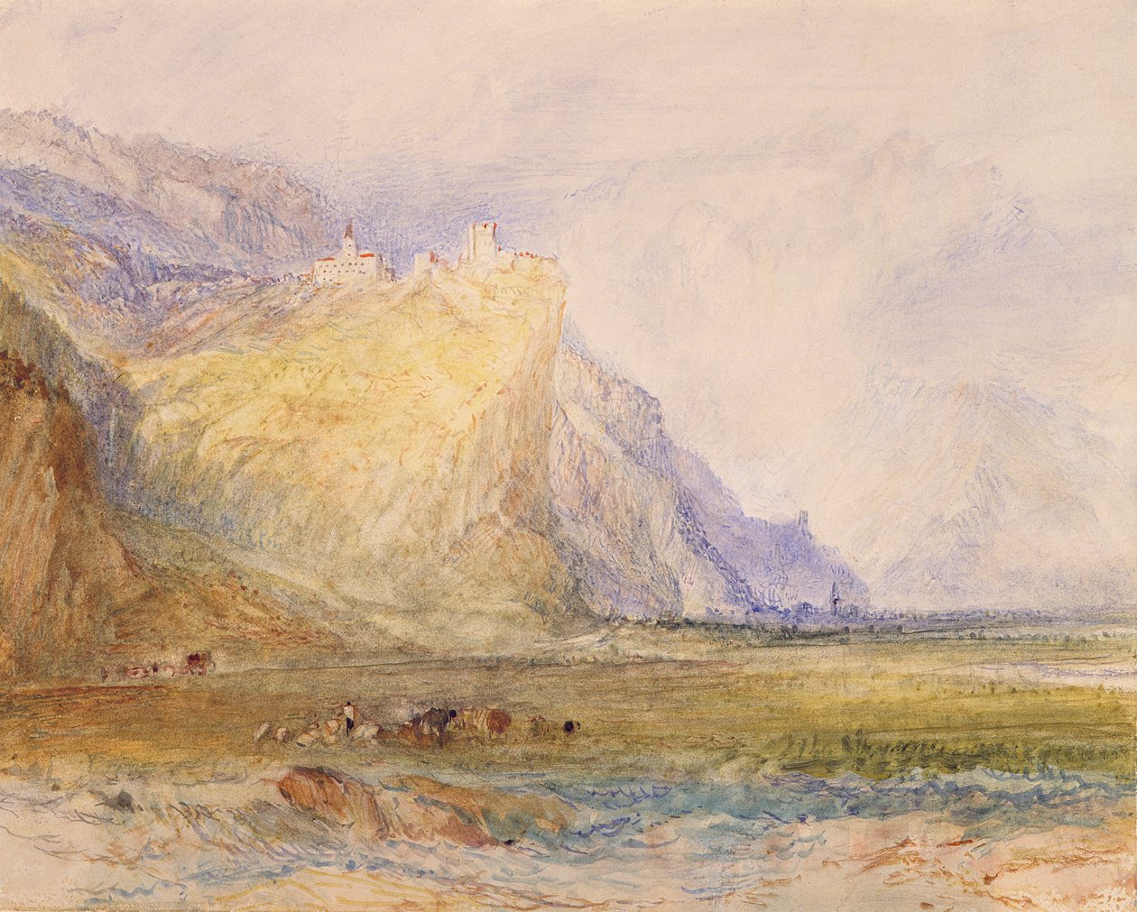 Valle di Domleschg, vista sud-est, verso Schloss Ortenstein da Joseph Mallord William Turner