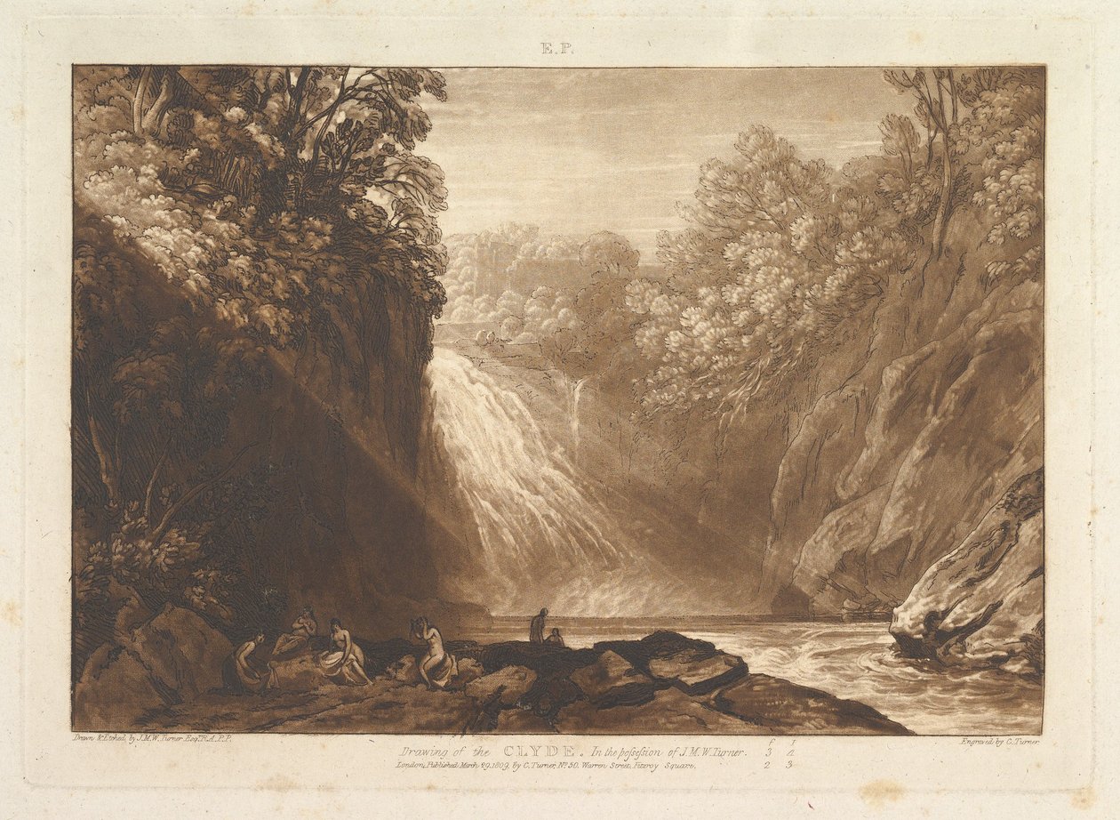 Disegno del Clyde Liber Studiorum, parte IV, tavola 18 da Joseph Mallord William Turner
