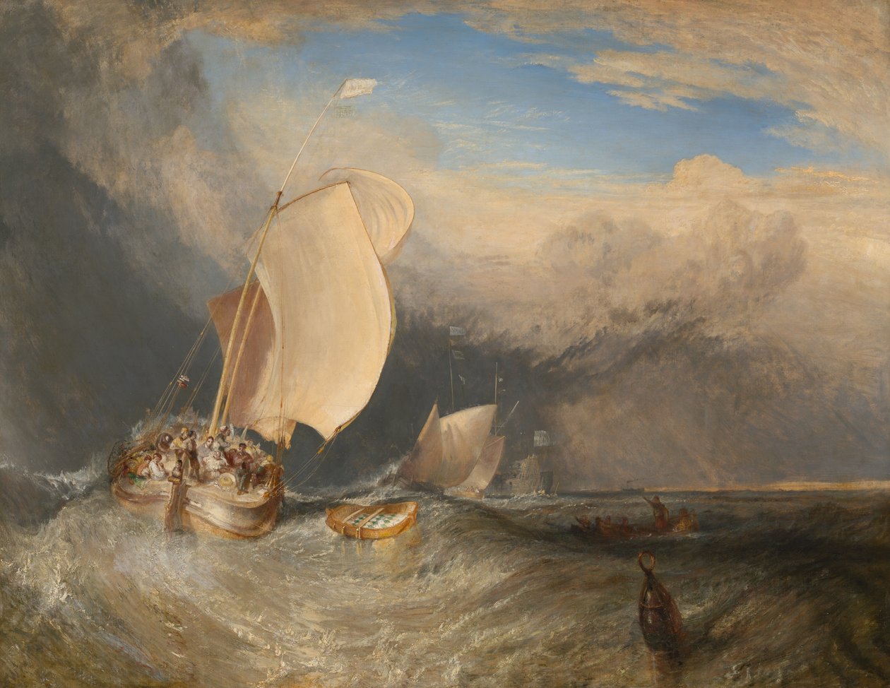 Pescherecci con pescatori che contrattano per il pesce da Joseph Mallord William Turner
