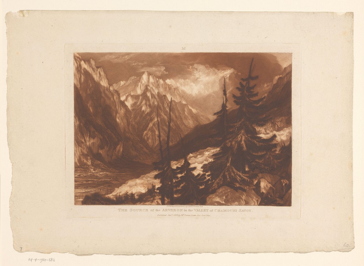 Veduta della valle di Chamonix con il fiume Arveyron da Joseph Mallord William Turner