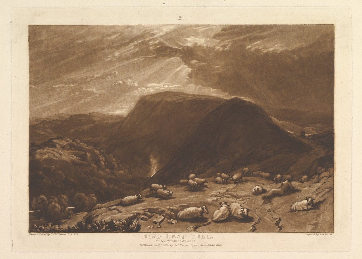 Hind Head Hill, sulla strada di Portsmouth Liber Studiorum, parte V, tavola 25, 1 gennaio 1811 da Joseph Mallord William Turner