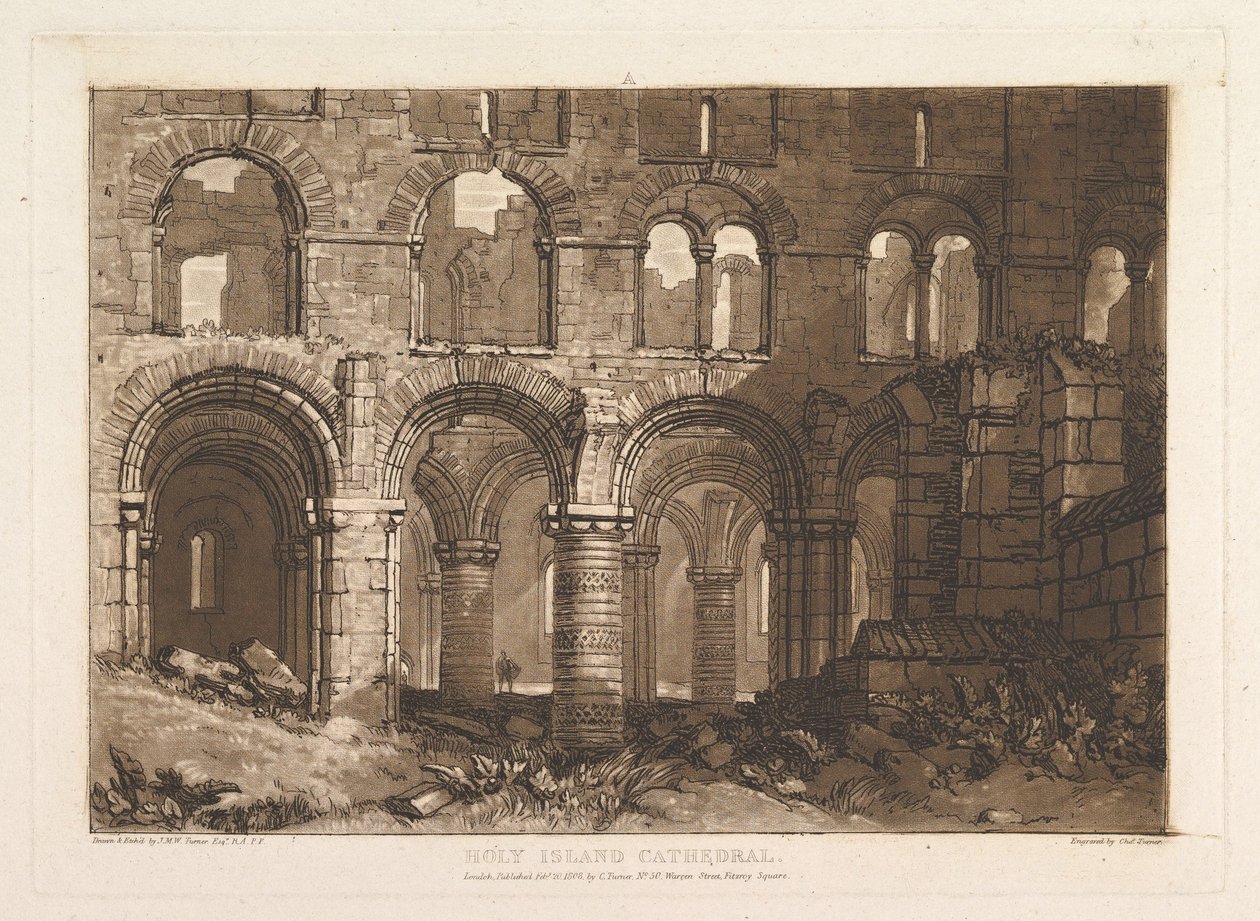 Cattedrale di Holy Island, Liber Studiorum, parte III, tavola 11 da Joseph Mallord William Turner