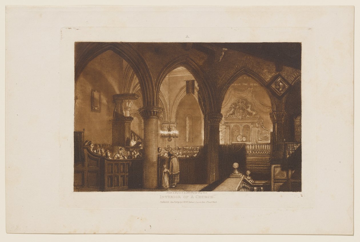 Interno di una chiesa da Joseph Mallord William Turner