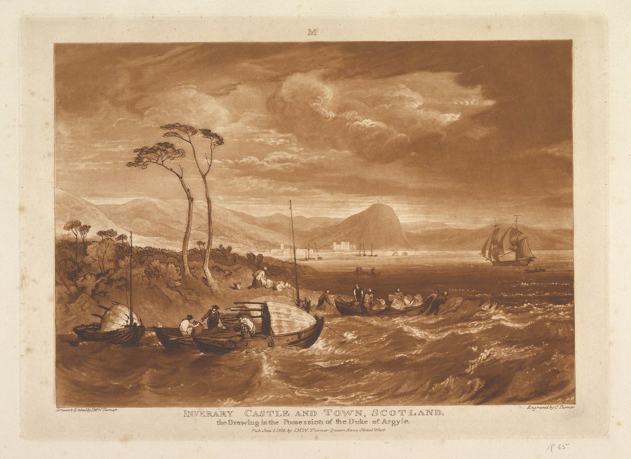 Castello e città di Inverary, Scozia Liber Studiorum, parte XIII, tavola 65 da Joseph Mallord William Turner