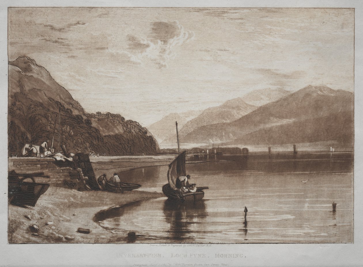 Liber Studiorum: Molo di Inverary, Lock Fyne, mattina da Joseph Mallord William Turner