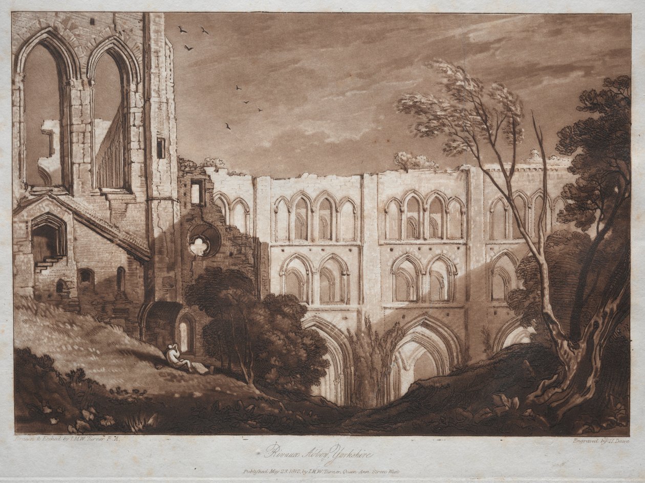 Liber Studiorum: Abbazia di Rivaux, Yorkshire da Joseph Mallord William Turner