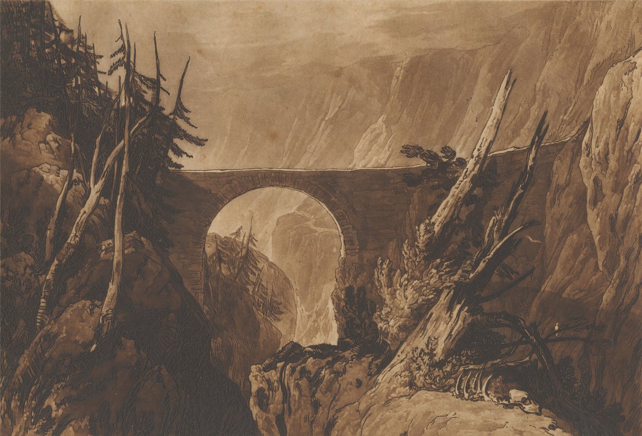 Piccolo Ponte del Diavolo sulla Reuss sopra Altdorf, Svizzera da Joseph Mallord William Turner