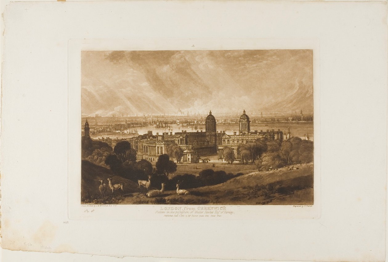 Londra da Greenwich, tavola 26 da Liber Studiorum da Joseph Mallord William Turner