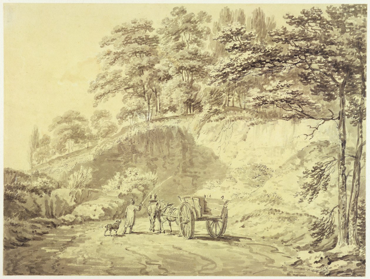 Uomo con cavallo e carro che entra in una cava, c.1797 da Joseph Mallord William Turner