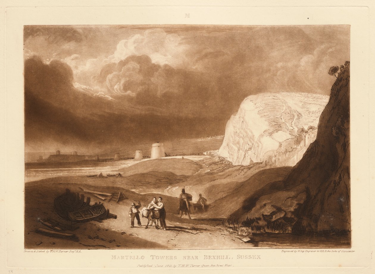 Torri Martello presso Bexhill, Sussex da Joseph Mallord William Turner