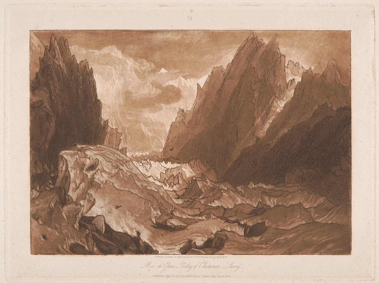 Mer de Glace, Valle di Chamonix, Savoia da Joseph Mallord William Turner