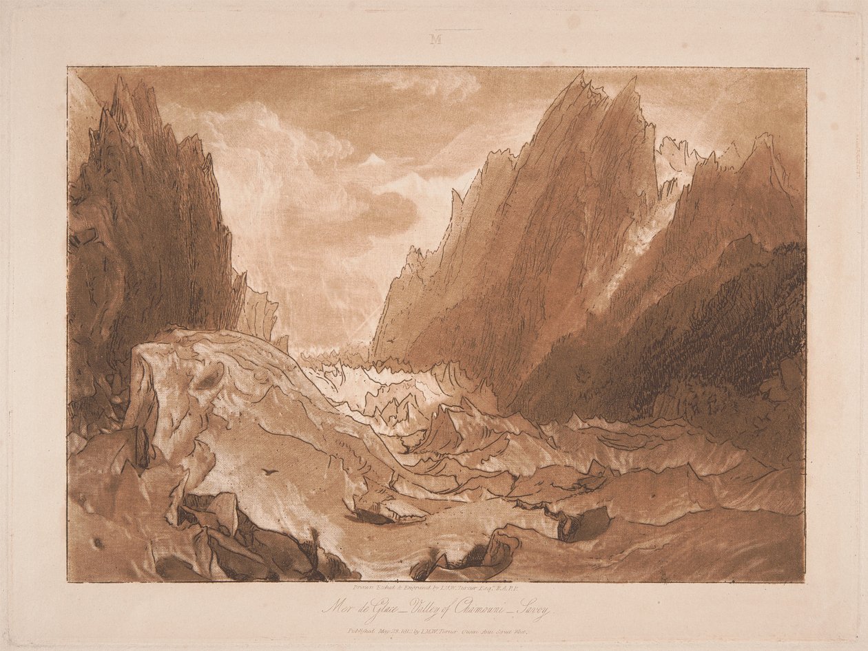 Mer de Glace, valle di Chamonix, Savoia da Joseph Mallord William Turner