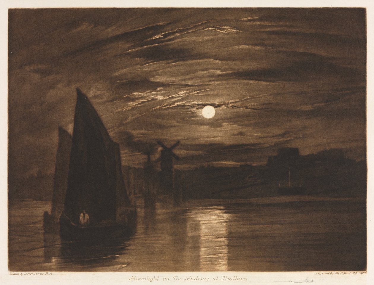Chiaro di luna sul Medway a Chatham, 1920 da Joseph Mallord William Turner