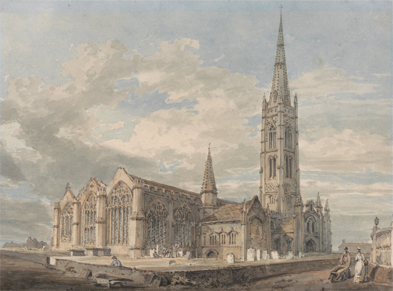 Veduta nord-orientale della chiesa di Grantham, Lincolnshire da Joseph Mallord William Turner