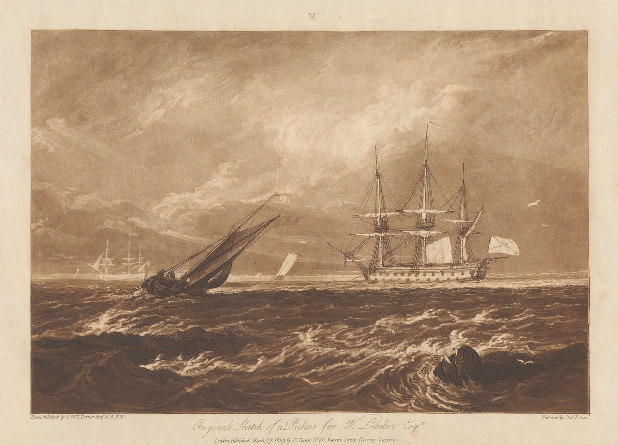 Schizzo originale di un dipinto per il signor W. Leader. da Joseph Mallord William Turner