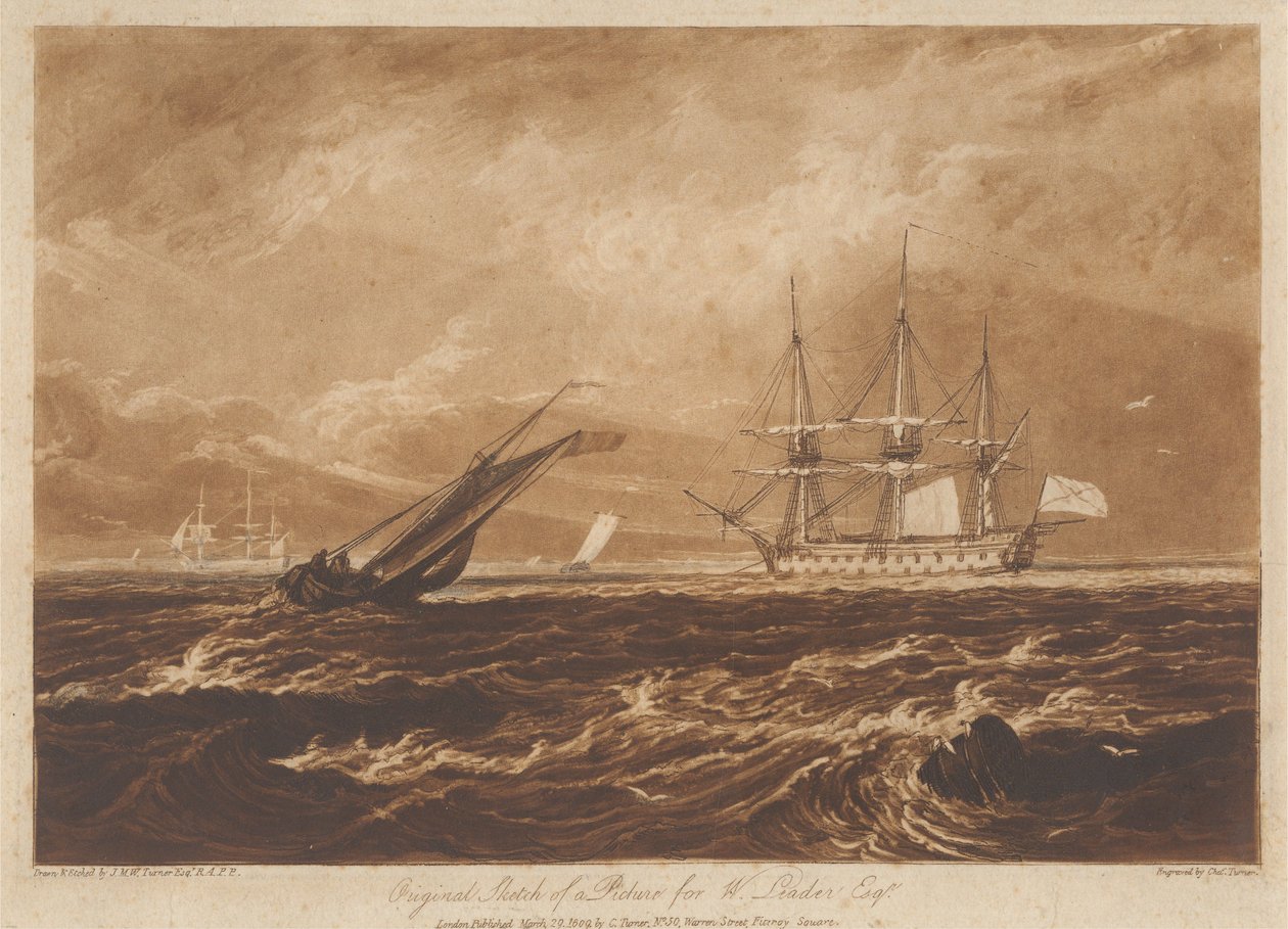 Schizzo originale di un dipinto per W. Leader, Esq. da Joseph Mallord William Turner