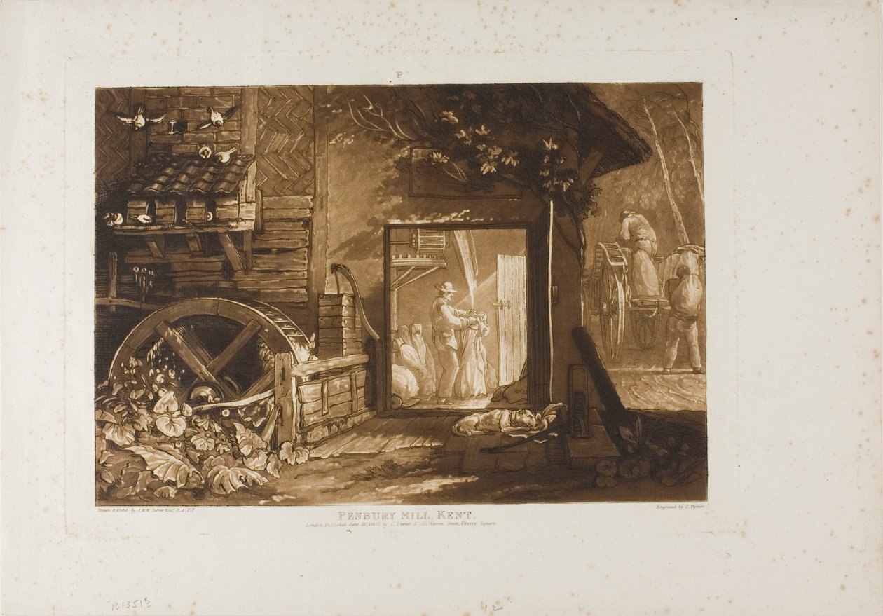 Mulino di Pembury, Kent, tavola 12 da Liber Studiorum da Joseph Mallord William Turner