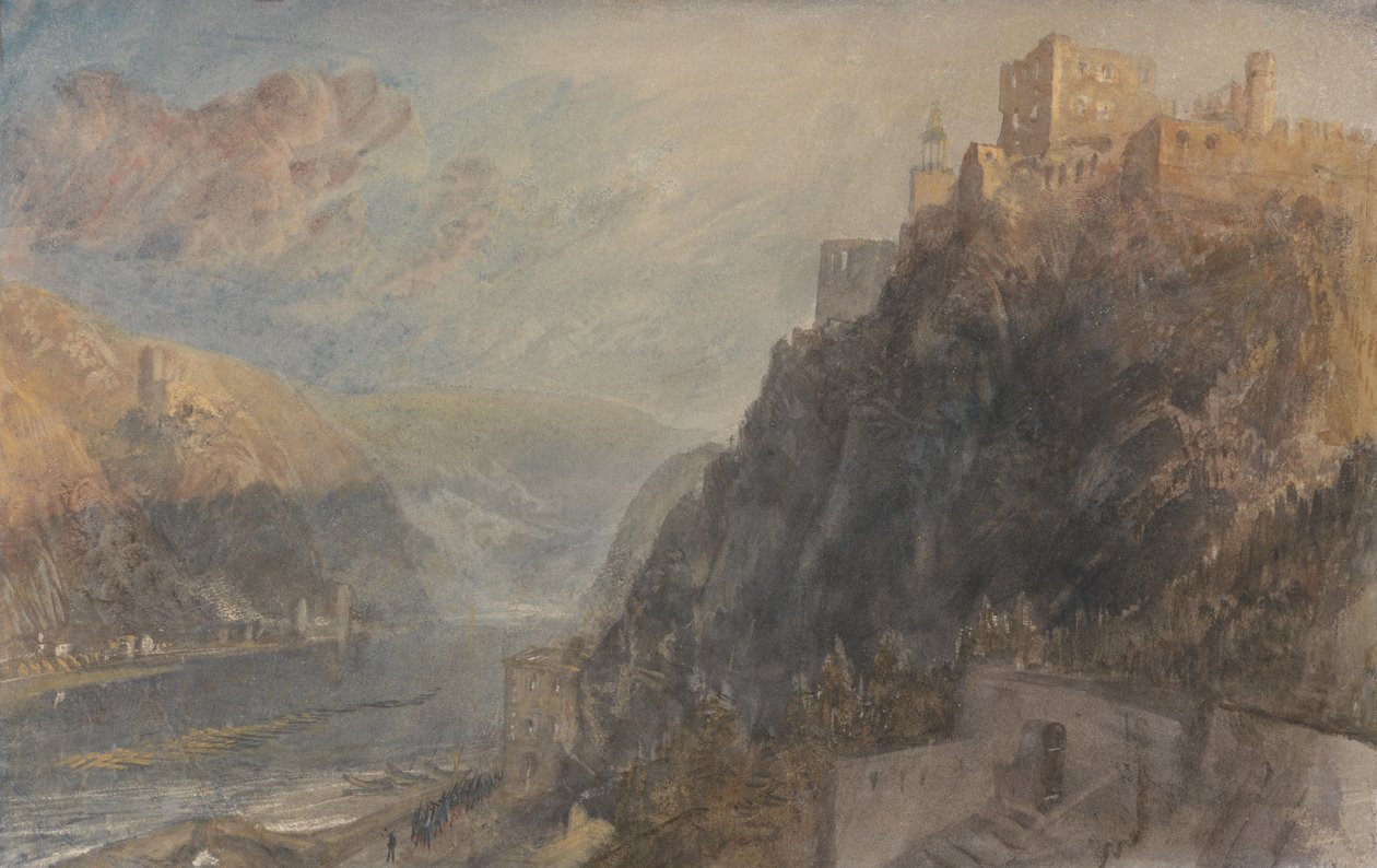 Rheinfels con vista su Katz e Goarhausen da Joseph Mallord William Turner