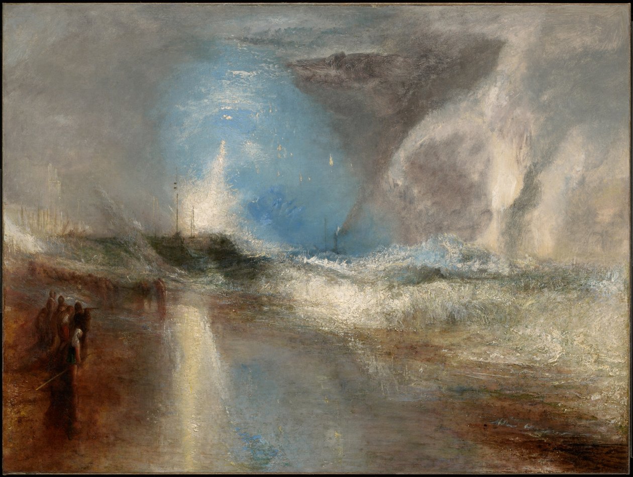 Razzi e luci blu (a portata di mano) per avvertire i battelli a vapore delle acque basse da Joseph Mallord William Turner