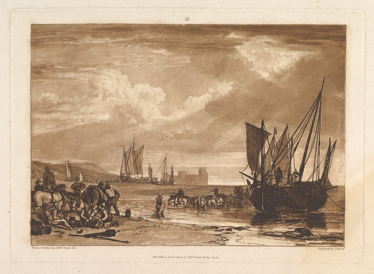 Scena sulla costa francese Liber Studiorum, parte I, tavola 4 da Joseph Mallord William Turner