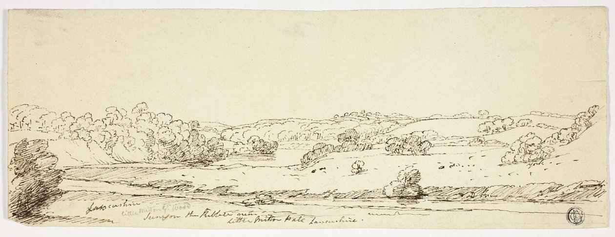 Scene sul Kibble vicino a Little Milton Hall, Lancashire da Joseph Mallord William Turner